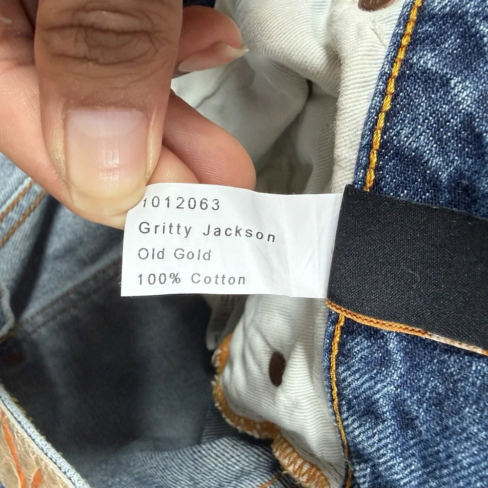 Nudie Gritty Jackson Jeans Mens Sz 31x28 Fit 33x28 Blue Slim Straight Denim